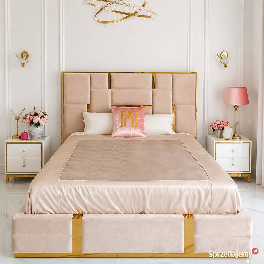 Łóżko Designerskie 180x200 Beżowe Emporio Styl sprzedam