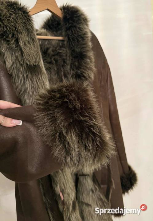 Kożuszek damski brązowy/beżowy Biłgoraj