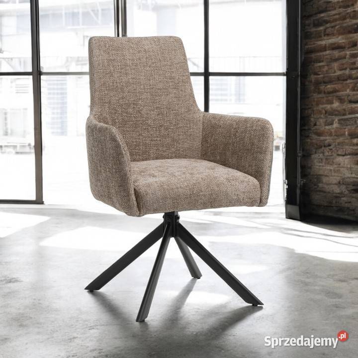 Ciemnobeżowe Krzesło Tapicerowane Titto Wysyłka 60cm
