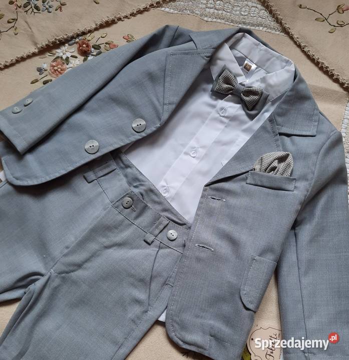 Garnitur szary 4czesciowy chłopca Folletti szary/srebrny Lublin
