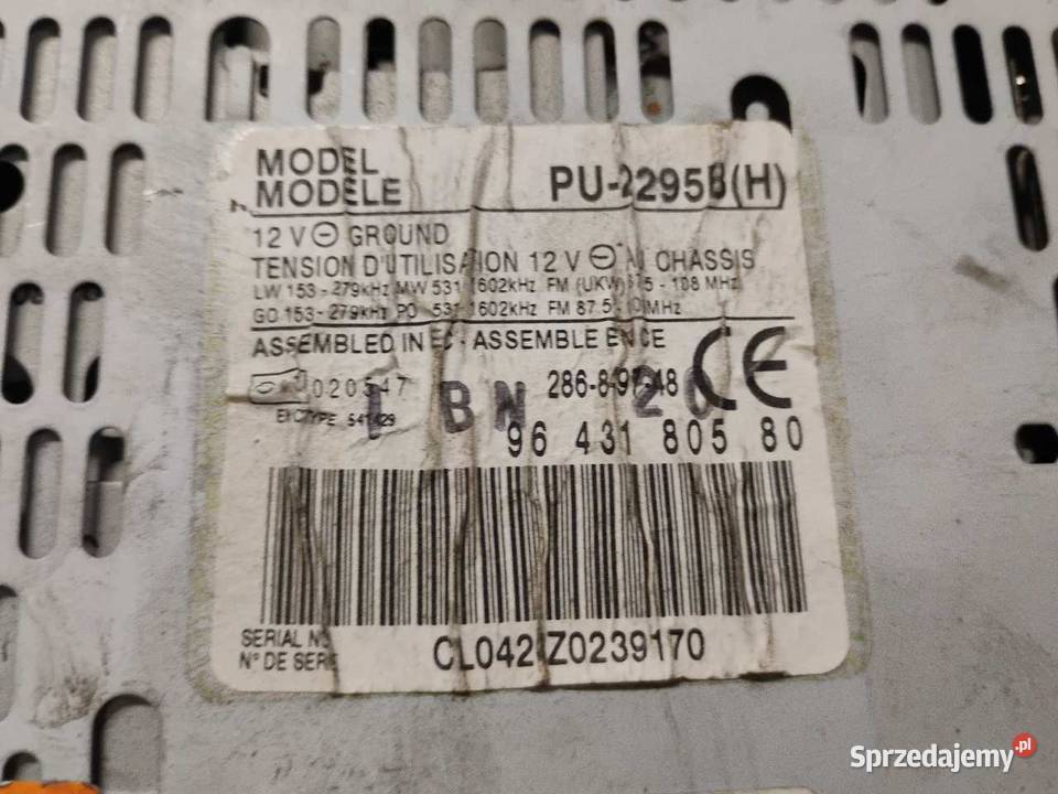 RADIO CD CITROEN C5 01R 9643180580 wielkopolskie