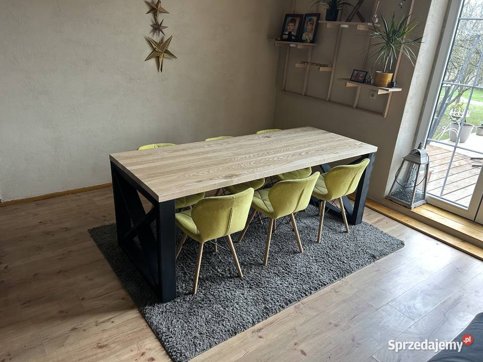 Komplet stół i stolik dębowy loft Giżycko sprzedam