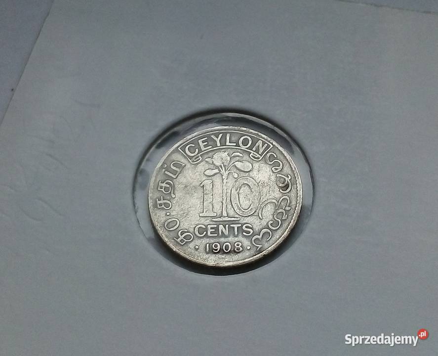 CEYLON10 CENTÓW1908 r SREBRO 0800EDWARD V Numizmatyka Legionowo sprzedam