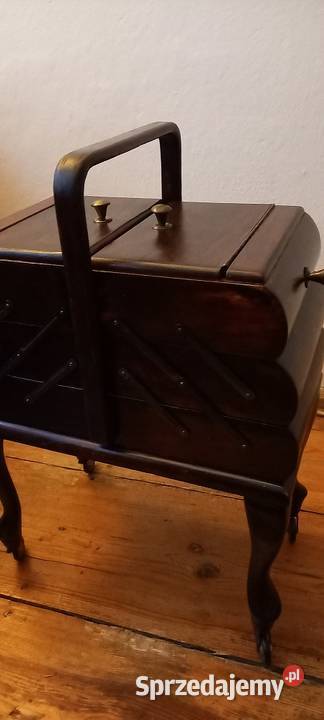 Drewniany rozkładany niciakprzybornik krawiecki Skierniewice