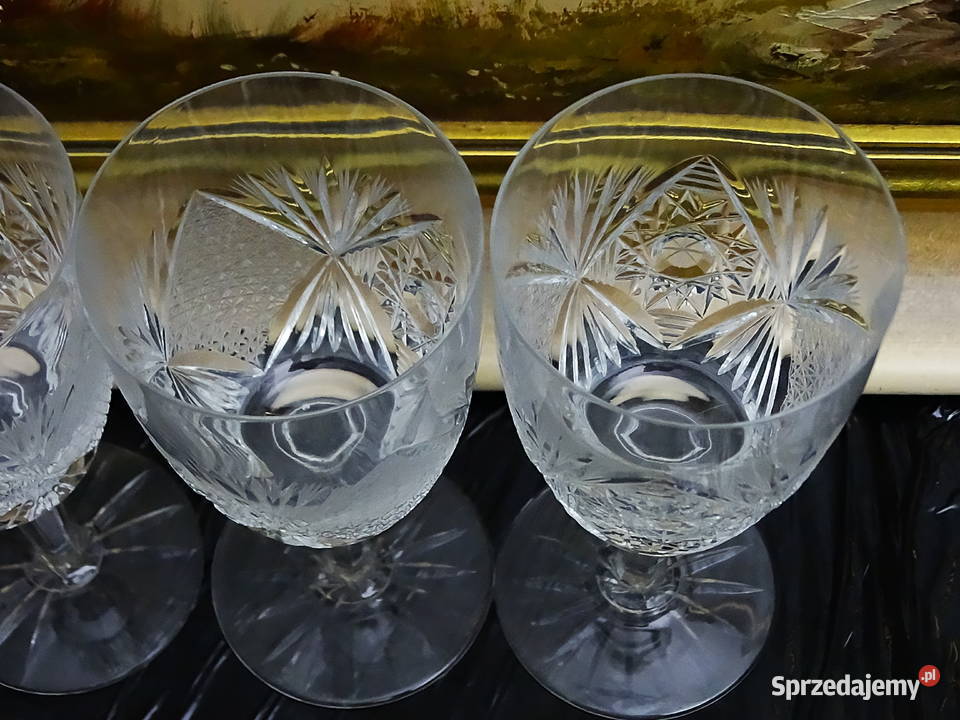 Kieliszki kryształowe zestaw 4 sztuki ręcznie Biłgoraj