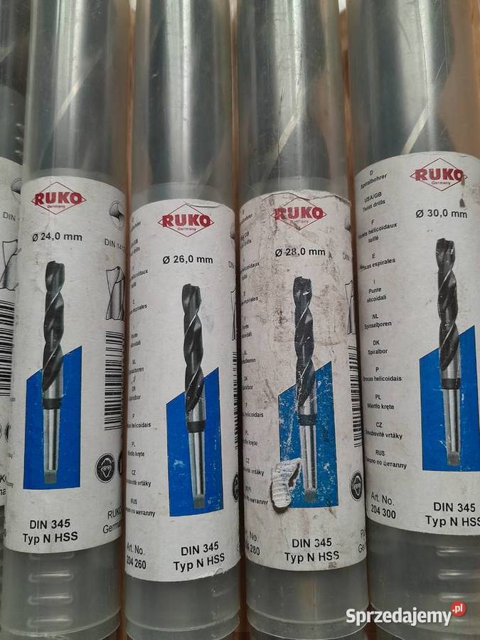 Wiertła wiertło RUKO różne 16 do 30 DIN 345 typ Polkowice