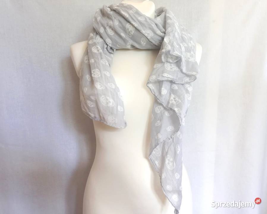 Chusta CZASZKI Szal 180x85 gat I Unisex NOWE Uniseks Białystok