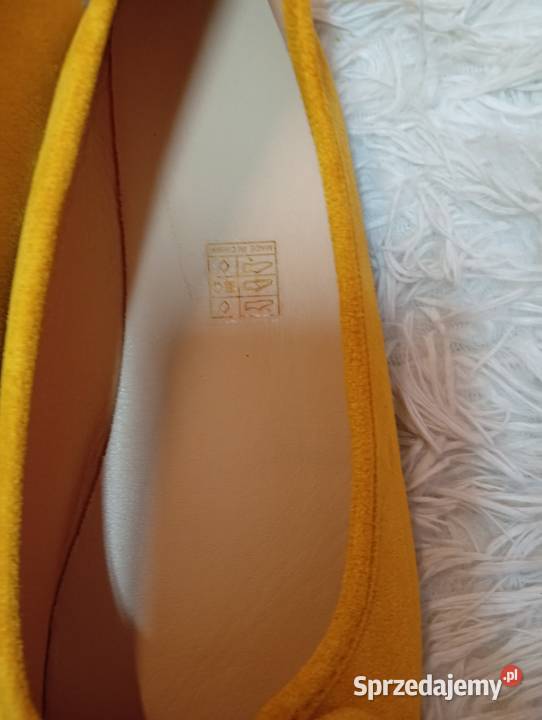 4041 Żółte baleriny wieczorowe Nowe Obuwie Kraków