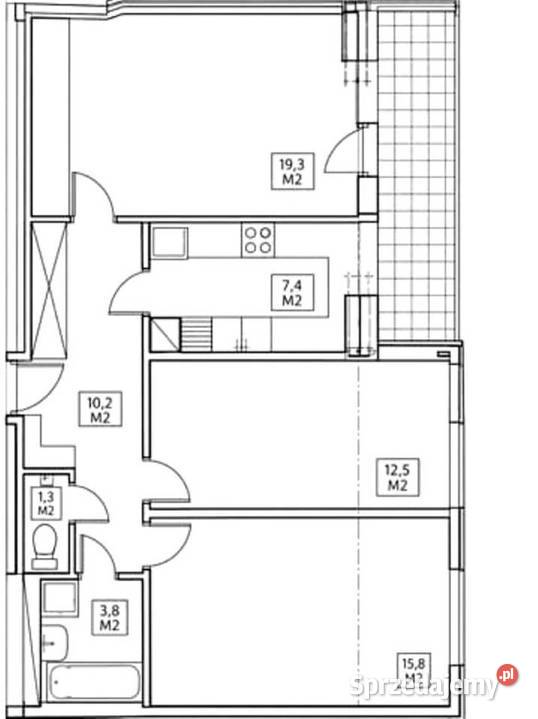 Mieszkanie 3 pok 73m2 Kraków Mateczny Bonarka