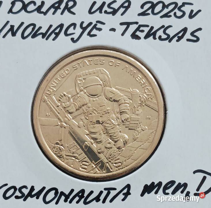 1 Dolar USA 2025 r Teksas Kosmonauta innowacje wielkopolskie Konin
