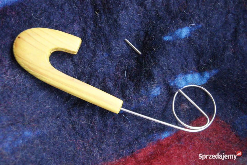 Brosza agrafka drewno rękodzieło Rękodzieło Łódź