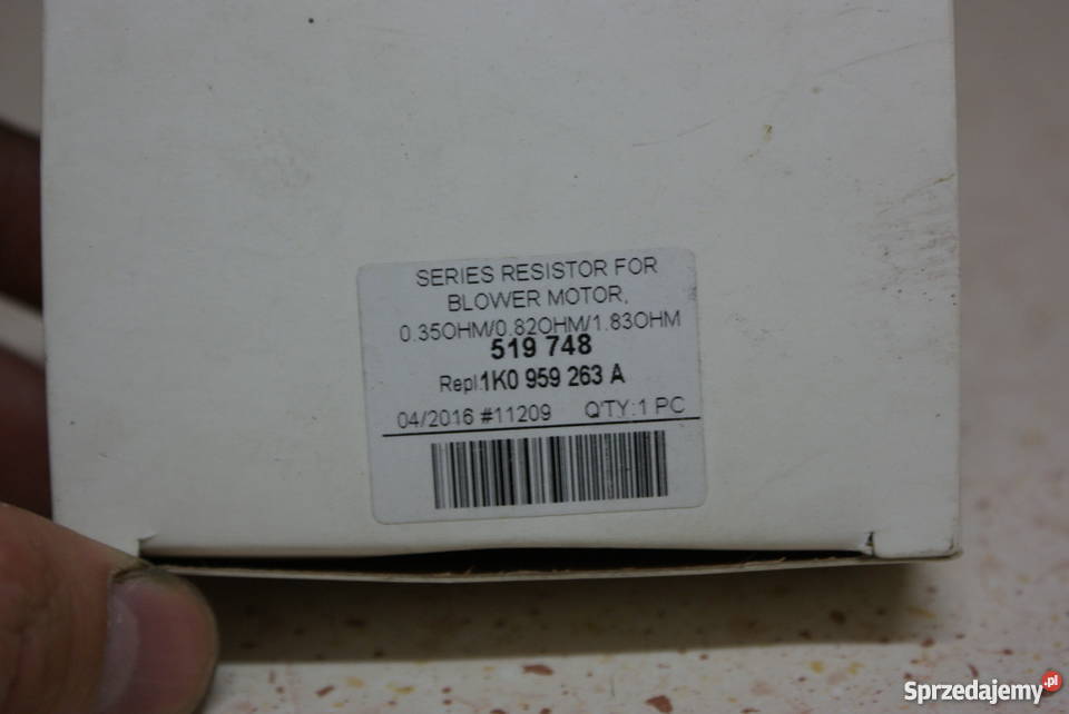 OPORNIK DMUCHAWY VW GOLF V 1K0 959 263 A NOWY wyposażenie elektryczne Białobrzegi