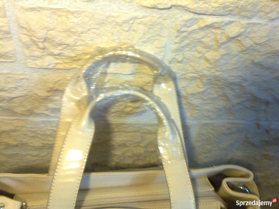 Torebka Armani Jeans Nude Beż Lakierowana 40cm Tarnowo Podgórne