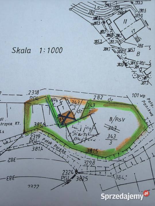 Działka zabudowana 1859 m2 stary młyn dolnośląskie