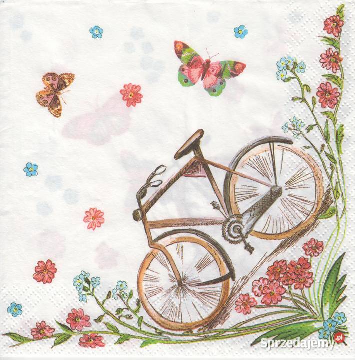 Dekupaż serwetkikwiaty love rower retro Skarżysko-Kamienna