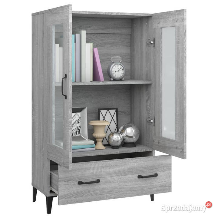 Szafka szary dąb sonoma 70x31x115 materiał