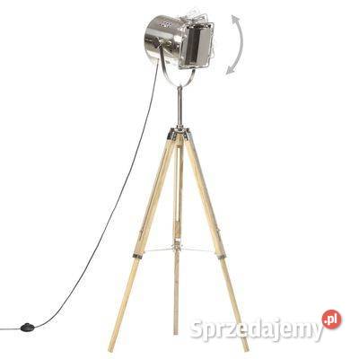 Lampa podłogowa na trójnogu lite drewno mango sprzedam