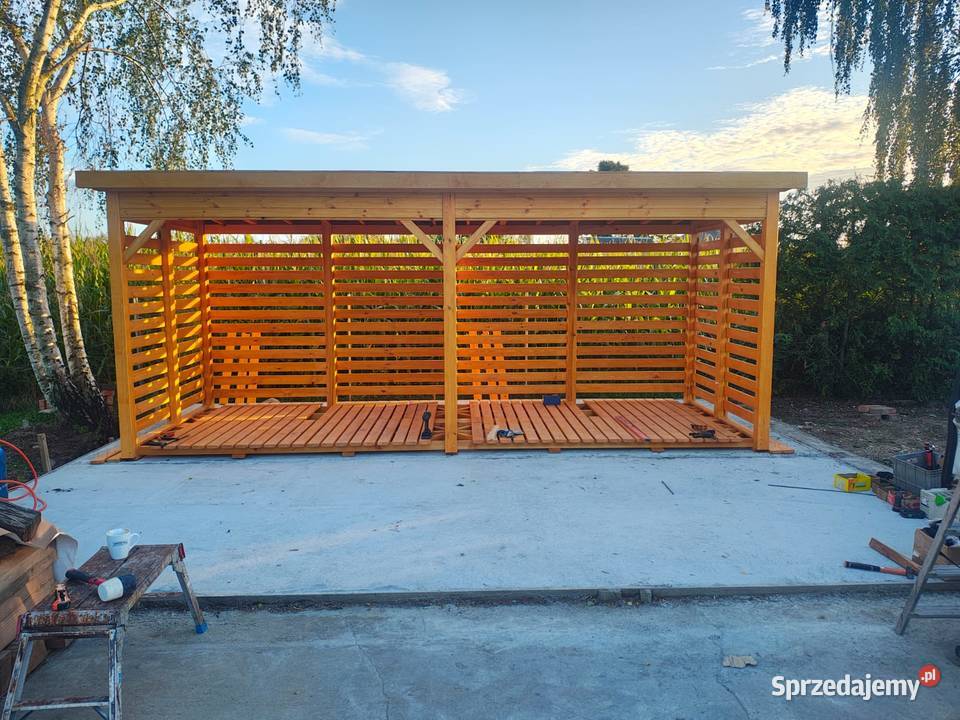 Drewutnia podwójna na drewno 55 x 2m z dachem Kalety