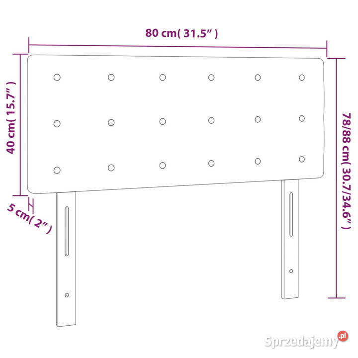 Zagłówek do łóżka z LED ciemnobrązowy 80x5x7888 Warszawa