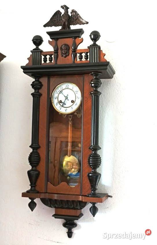 Eklektyczny zegar ścienny Junghans renowacji Kępno sprzedam