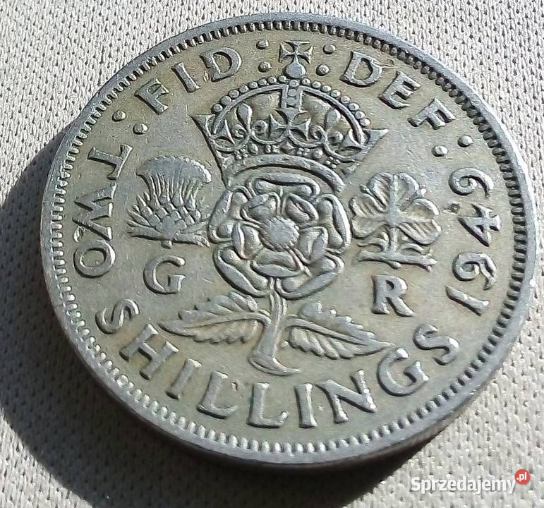 WIELKA BRYTANIATWO SHILLINGS1949 r Numizmatyka mazowieckie Legionowo sprzedam