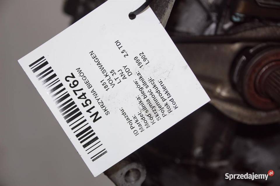 SKRZYNIA BIEGÓW VOLKSWAGEN LT 35 DDY osobowe Lipno