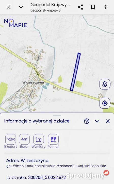 Sprzedam działkę rolną Wrzeszczyna