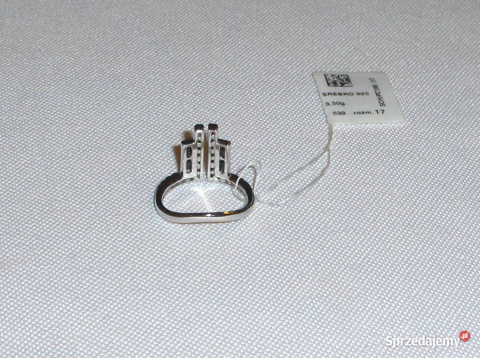 Srebrny pierścionek WKruk Spinele Czarne Łódź