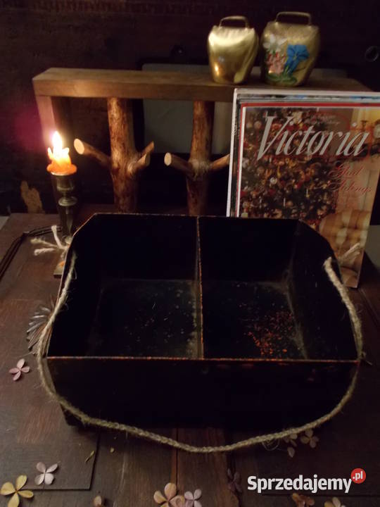 Stary Stalowy Pojemnik Organizer Nosidełko Szczecin