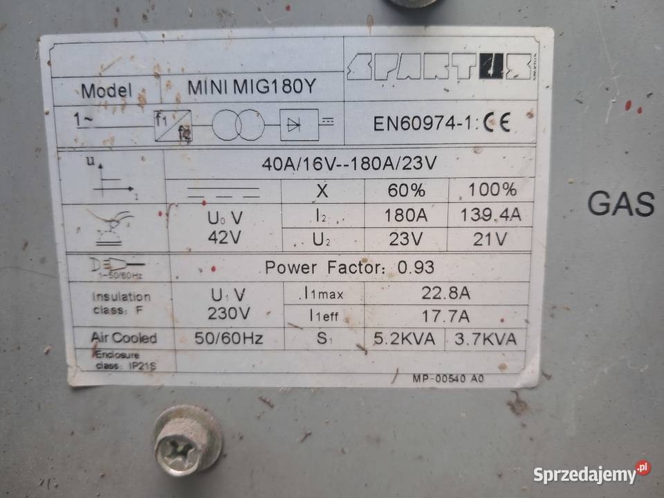 Syndyk sprzed Spawarka Spartus Mini MIG 180Y Spawarki inwertorowe Czymanowo