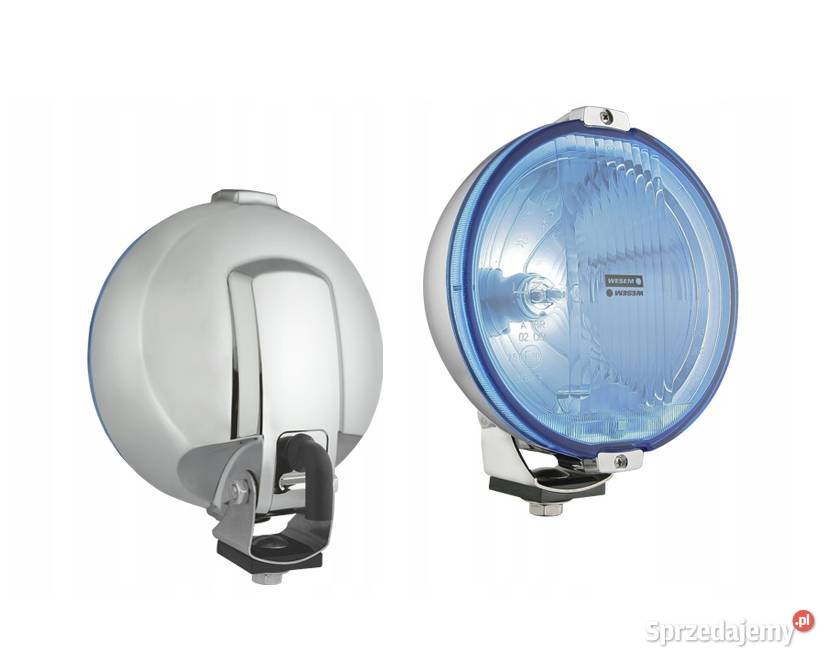 Reflektor drogowy H3 chrom LED RING 12V przewód Nisko