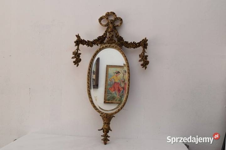 srebrne LUSTRO owal 90x56 RAMA srebro FAZA małopolskie Kraków