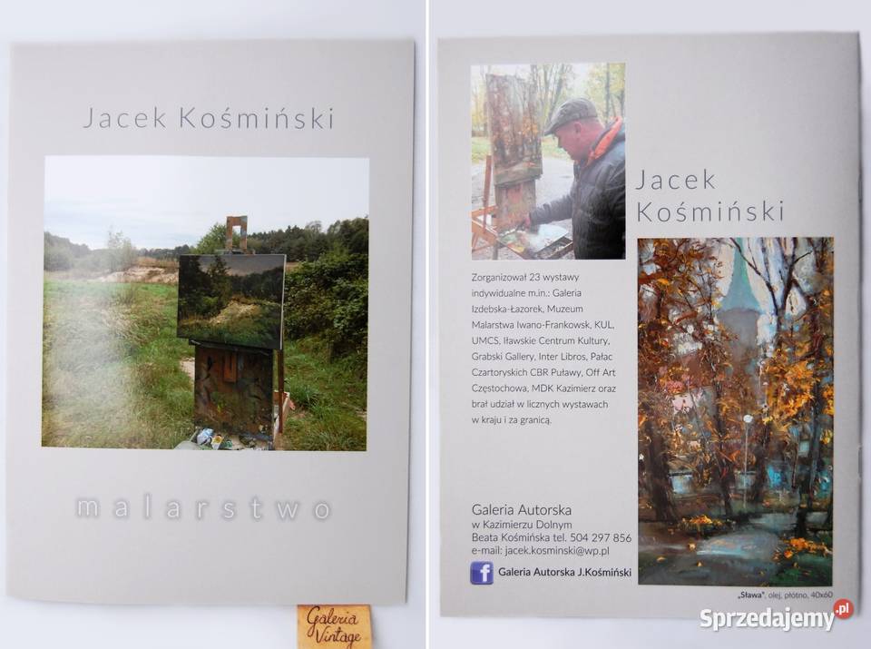 Jacek Kośmiński sad pejzaż obraz olejny złocona