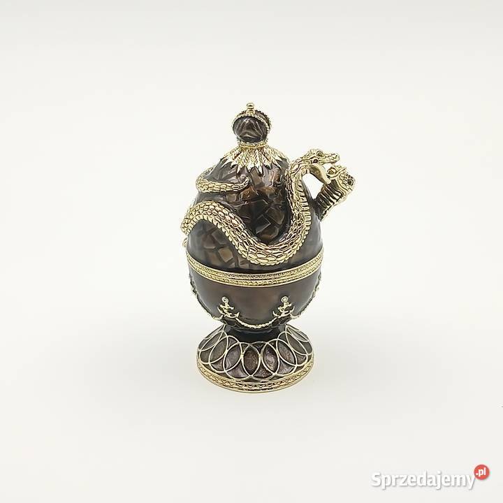 Jajko jajo faberge pojemniki szkatułka brąz styl Zawiercie
