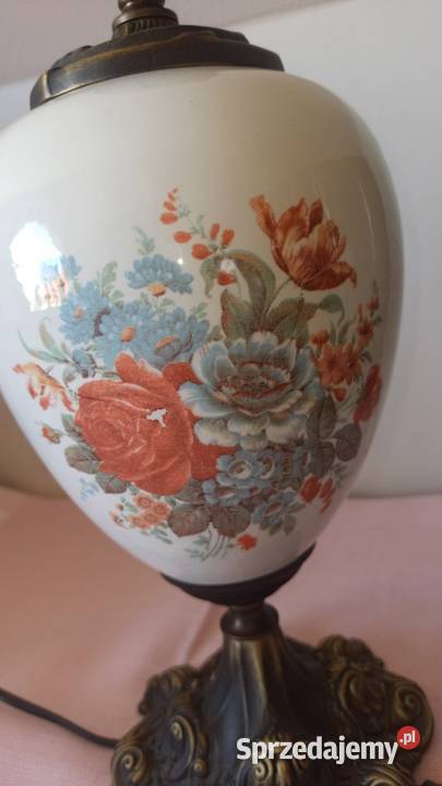 Lampa elektryczna porcelana i mosiądz Bez Gdańsk