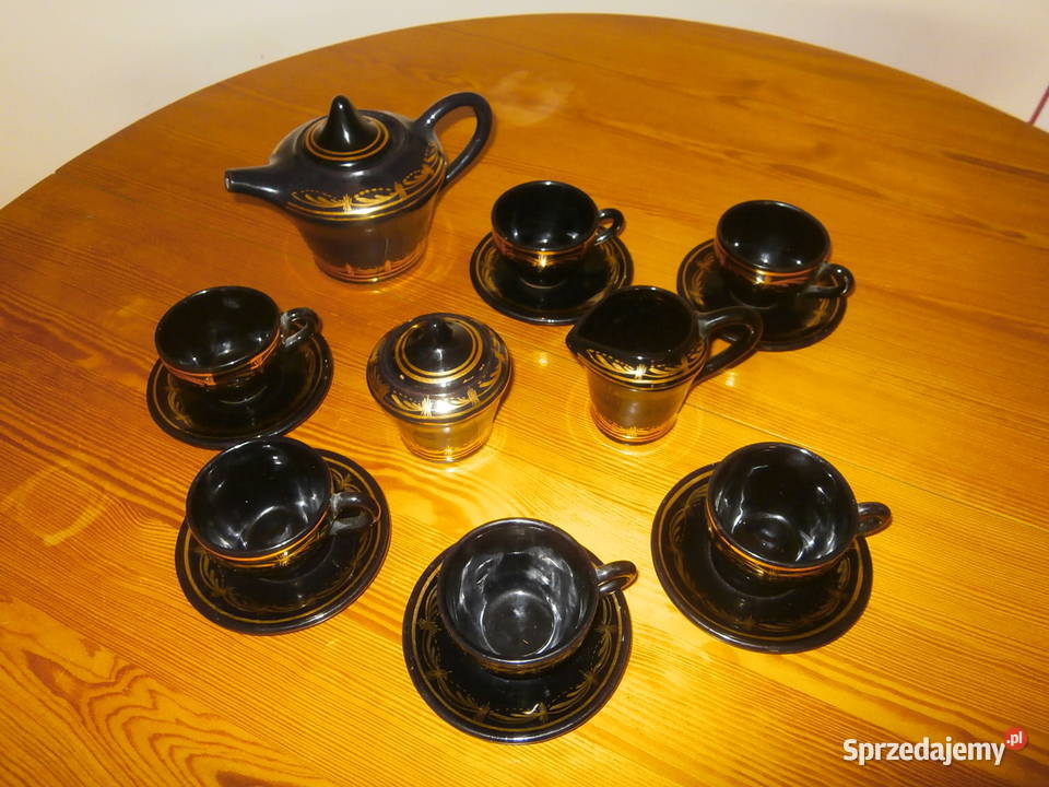 Serwis kawowy sygnowany 9 ładny stan PRL Łódź