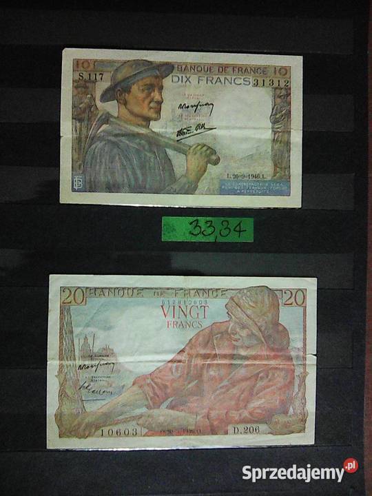 Sprzedam 4 BANKNOTY 1944 r NIEMCY i 1946 r Staroźreby