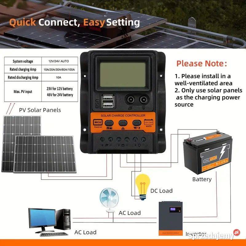 Regulator napiecia solarny solar amper śląskie