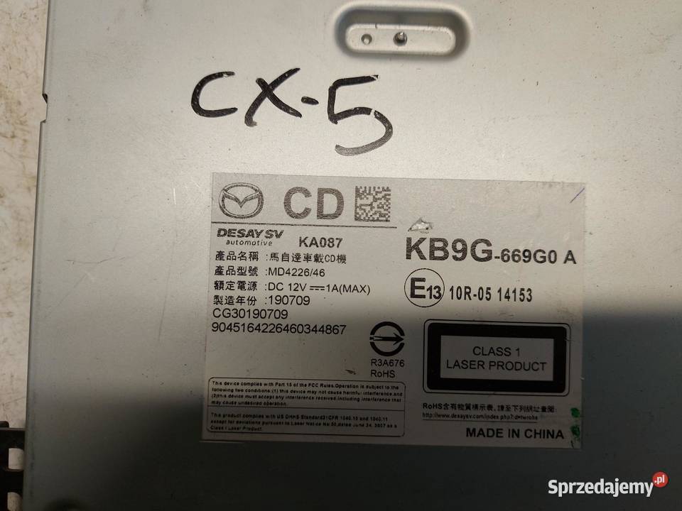 MAZDA CX5 II Czytnik płyt CD DVD KB9G669G0