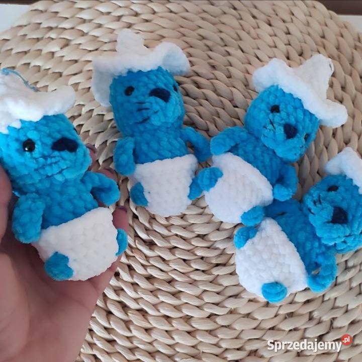 Szydełkowy brelok do kluczy szydełkowy smurf kot Kraków