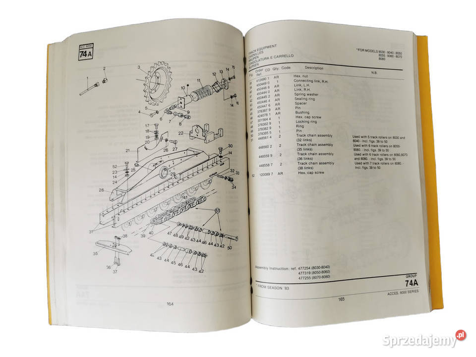 Katalog części zamiennych Holland seria 8000 Puławy sprzedam