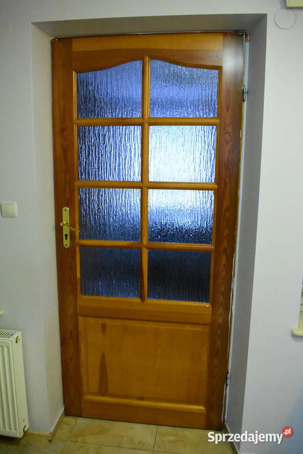 Duże drzwi wewnętrzne drewniane szkło 98 x 220 Płock