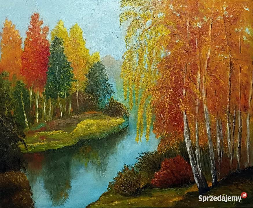 Obraz olejny Jesień wodą Malarstwo Lublin
