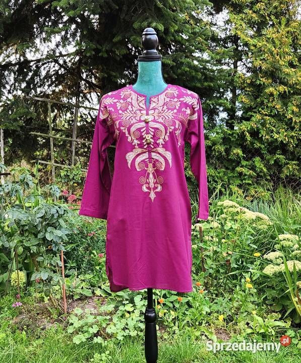 Nowa tunika indyjska kurti kameez bawełna fiolet Rozmiar 36(S) Szczecin