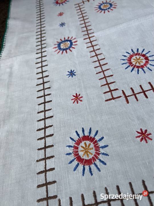 Obrus ręcznie wyszywany rękodzieło śląskie Zabrze