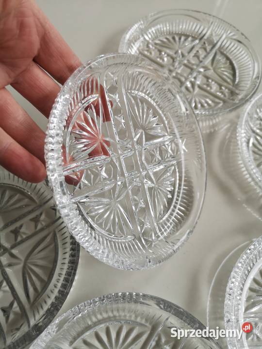 Zestaw talerzyków deserowych kryształowe vintage Antyki, Sztuka, Kolekcje Toruń