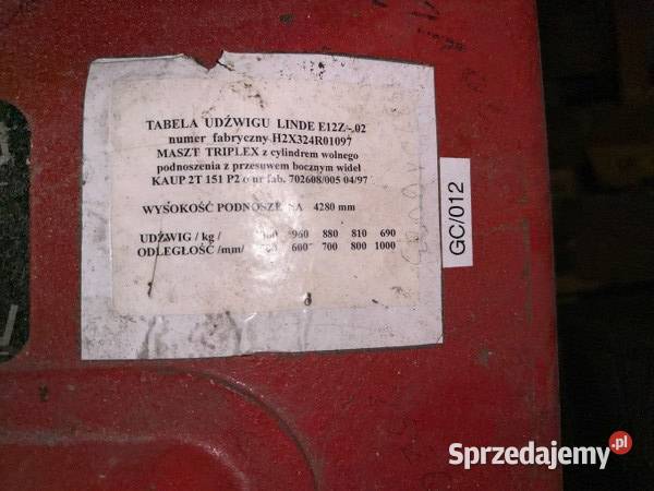 Wózek widłowy LINDE E12Z02 syndyka Warszawa