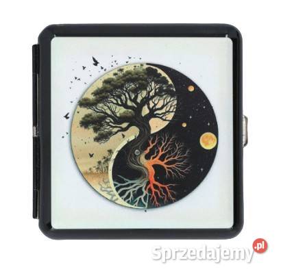Metalowa Papierośnica z Nadrukiem Drzewa Życia Ostrowy nad Okszą