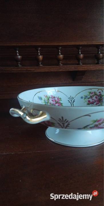 Patera różyczki w złotych kasetonach wewnątrz i Porcelana i szkło Gdańsk sprzedam