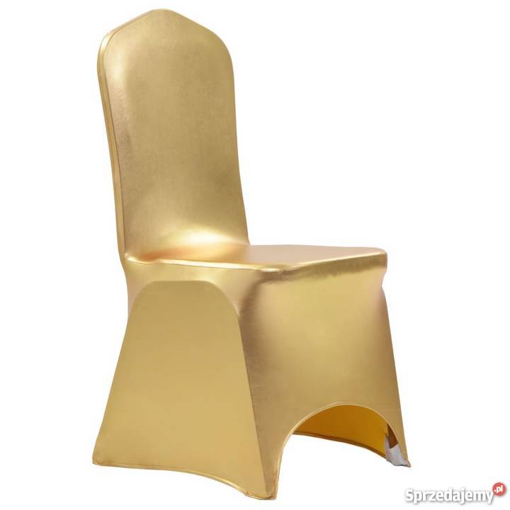 vidaXL Elastyczne pokrowce na krzesła, 6 szt., złote 133556